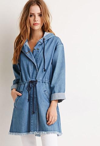 Forever21 Frayed Denim Utility Jacket