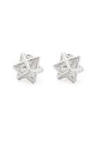 Forever21 Caged Rhinestone Charm Studs (silver/clear)