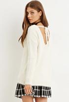 Forever21 Women's  Fuzzy Self-tie Sweater