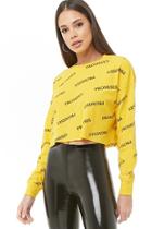 Forever21 Promises Graphic Waffle Knit Top