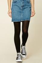 Forever21 Glitter-knit Trim Tights