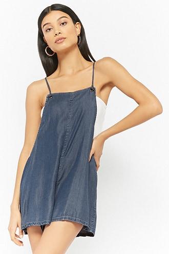 Forever21 Chambray Overall Shorts