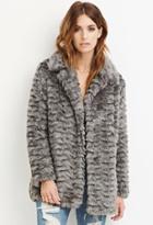 Love21 Women's  Contemporary Faux Fur Coat (grey)