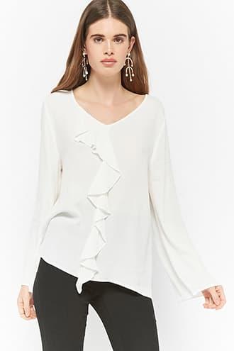 Forever21 Semi-sheer Flounce Top