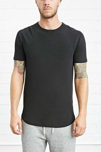 21 Men Men's  Black Textured Knit Tee