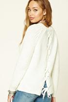 Forever21 Women's  Lace-up Back Sweater