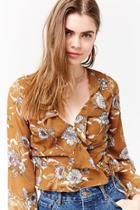 Forever21 Floral Flounce Wrap Top