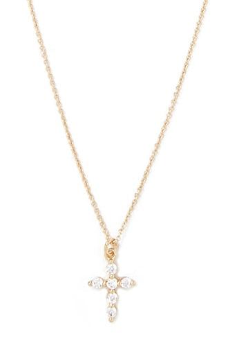 Forever21 Cubic Zirconia Cross Necklace