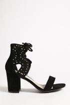 Forever21 Yoki Shoes Studded Faux Suede Heels