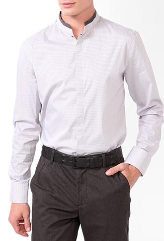 21 Men Micro-plaid Dress Shirt