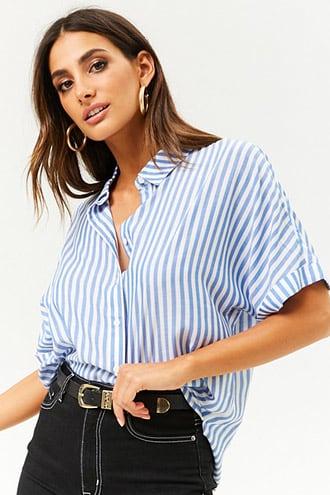 Forever21 Striped Button Shirt