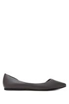 Forever21 Women's  Dark Grey Pointed Cutout-side Flats