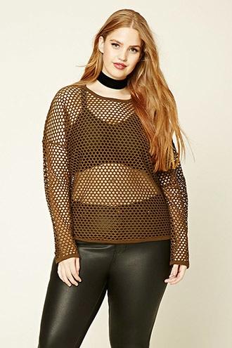 Forever21 Plus Size Mesh Knit Top