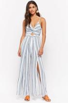 Forever21 Striped Split Leg Jumpsuit