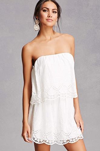 Forever21 Crochet Lace Flounce Dress