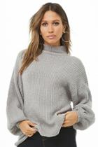 Forever21 Boucle Knit Balloon Sleeve Sweater