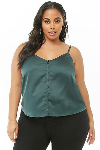 Forever21 Plus Size Satin Button-front Cami