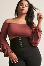 Forever21 Plus Size Bell Sleeve Crop Top