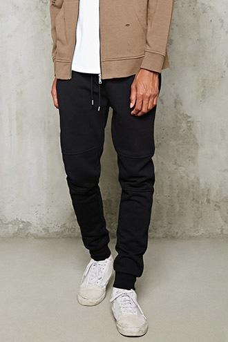 21 Men Men's  Tiered-stitch Joggers