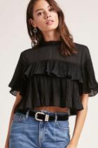 Forever21 Pleated Flounce Crop Top