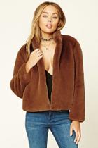 Forever21 Women's  Brown Faux Fur Coat
