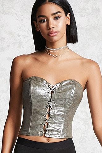 Forever21 Contemporary Metallic Tube Top