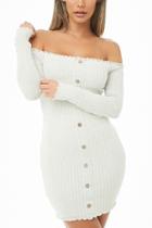Forever21 Ribbed Mock Button Bodycon Dress
