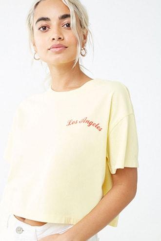 Forever21 Boxy Los Angeles Cropped Tee