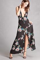 Forever21 Plunging Floral Maxi Dress