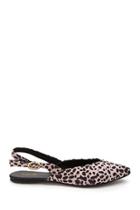 Forever21 Qupid Microfiber Cheetah Print Slingback Flats