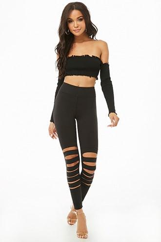 Forever21 Stretch-knit Cutout Leggings