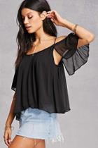 Forever21 Crinkled Open-shoulder Top