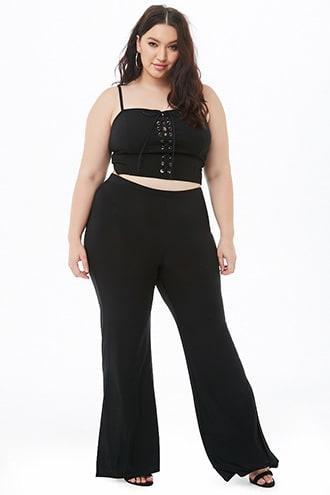 Forever21 Plus Size Sheeny Side-slit Pants