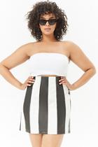 Forever21 Plus Size Faux Leather Striped Mini Skirt