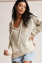 Forever21 Popcorn Knit Hooded Sweater