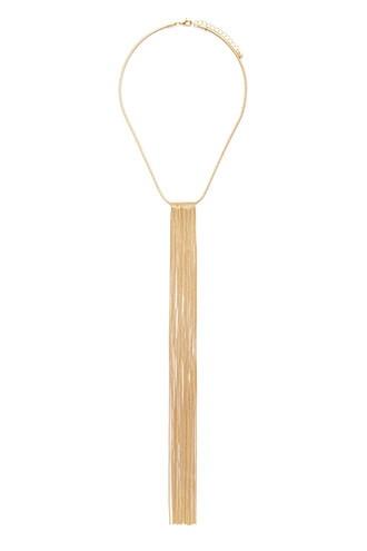 Forever21 Gold Snake Chain Fringe Necklace