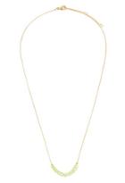 Forever21 Beaded Birthstone Necklace (mint/gold)