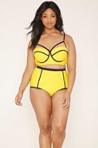 Forever21 Plus Women's  Yellow & Black Plus Size Bikini Bottoms