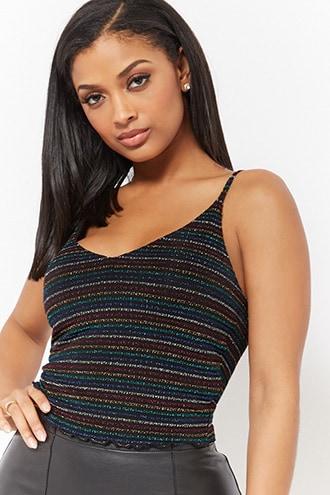 Forever21 Metallic Striped Cami