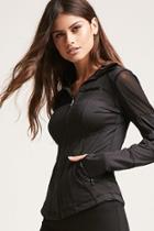 Forever21 Mock Neck Mesh-insert Jacket