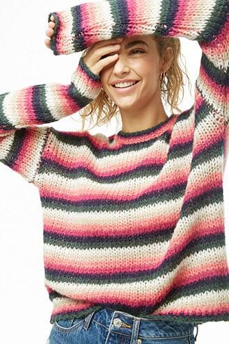 Forever21 Open-knit Striped Sweater