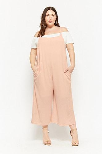 Forever21 Plus Size Waffle Knit Culotte Jumpsuit