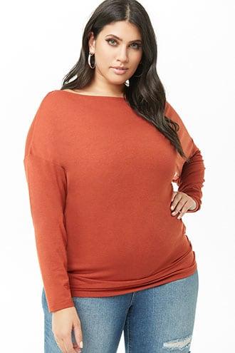 Forever21 Plus Size Boat Neck Dolman-sleeve Top