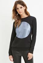 Love21 Women's  Contemporary Metallic Circle Graphic Sweatshirt