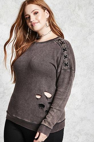 Forever21 Plus Size Washed Sweatshirt