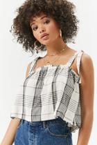 Forever21 Self-tie Plaid Top