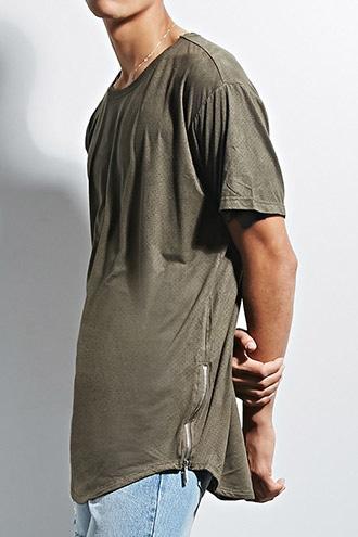21 Men Men's  Olive Victorious Faux Suede Tee