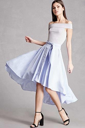 Forever21 Striped High-low Skirt