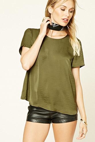 Forever21 Women's  Contemporary Tulip-back Tee