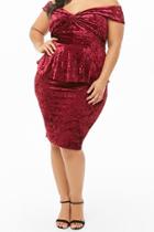 Forever21 Plus Size Crushed Velvet Knee-length Skirt